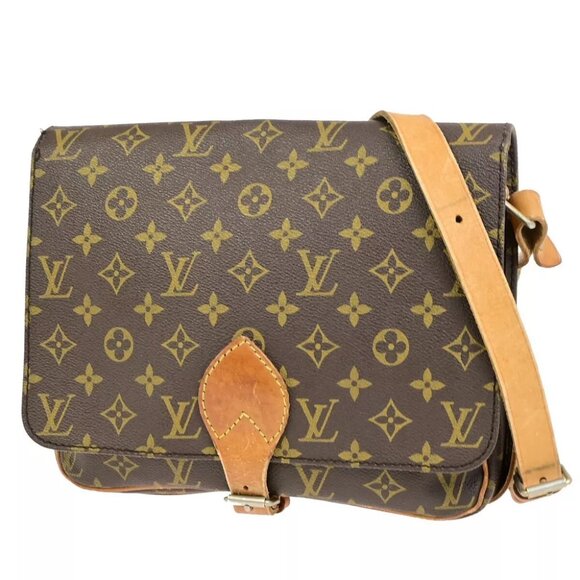 LOUIS VUITTON Cartouchiere GM Shoulder Bag Monogram Leather Brown - Picture 1 of 14